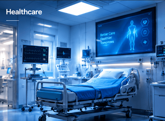 Healthcare team collaborating in a clinical setting